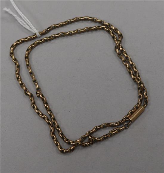 An Edwardian 9ct gold chain, 22cm.